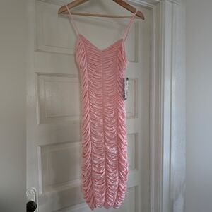 NEW Bebe Pink Ruched Dress